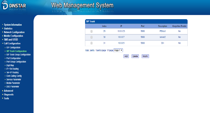 Cách kết nối dạng Trunk IP tổng đài Asterisk và sim gateway Dinstar 32G