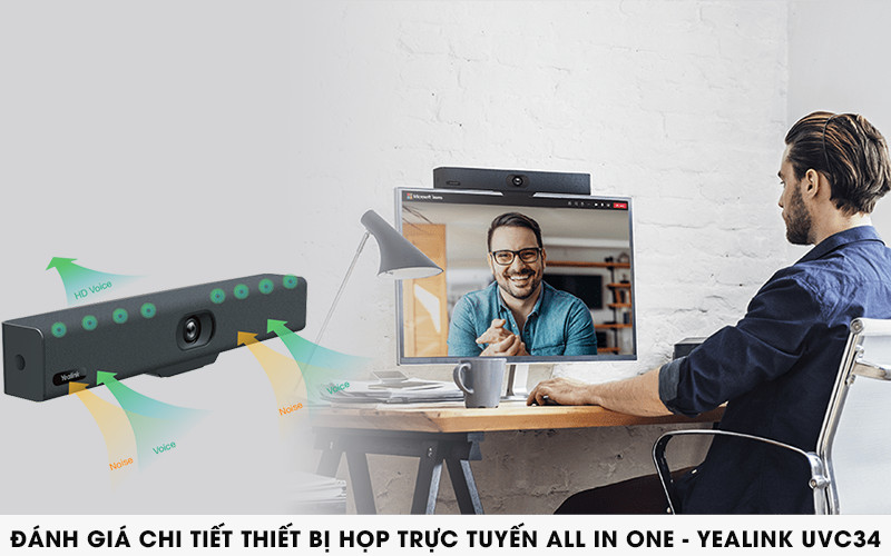 Đánh giá review chi tiết Yealink UVC34 thiết bị họp trực tuyến All-in-one