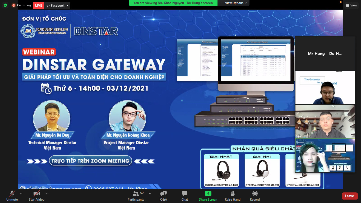[WEBINAR] - DINSTAR GATEWAY GIẢI PHÁP TỐI ƯU VÀ TOÀN DIỆN CHO DOANH NGHIỆP