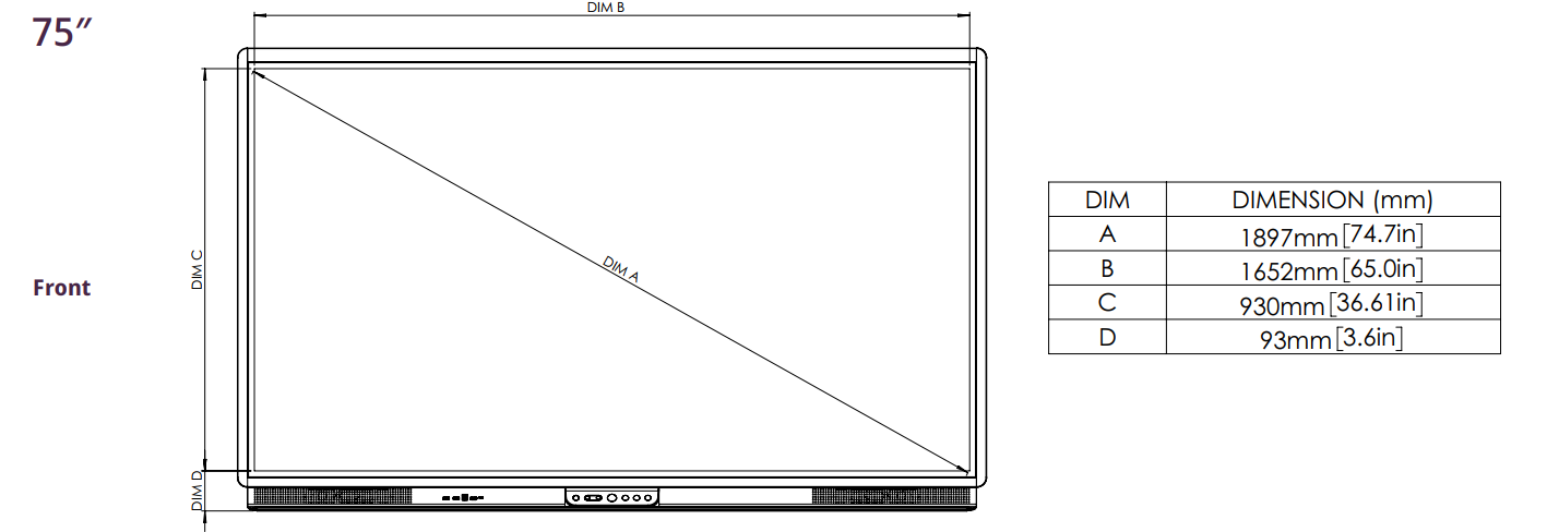 Màn hình tương tác dạy học Promethean 65-86 inch