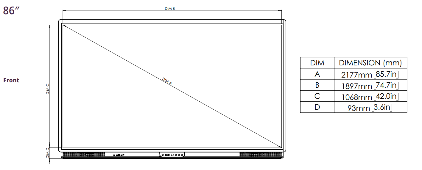Màn hình tương tác dạy học Promethean 65-86 inch