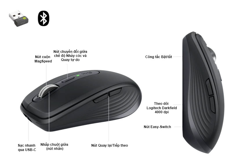 Chuột không dây Logitech MX Anywhere 3 chính hãng