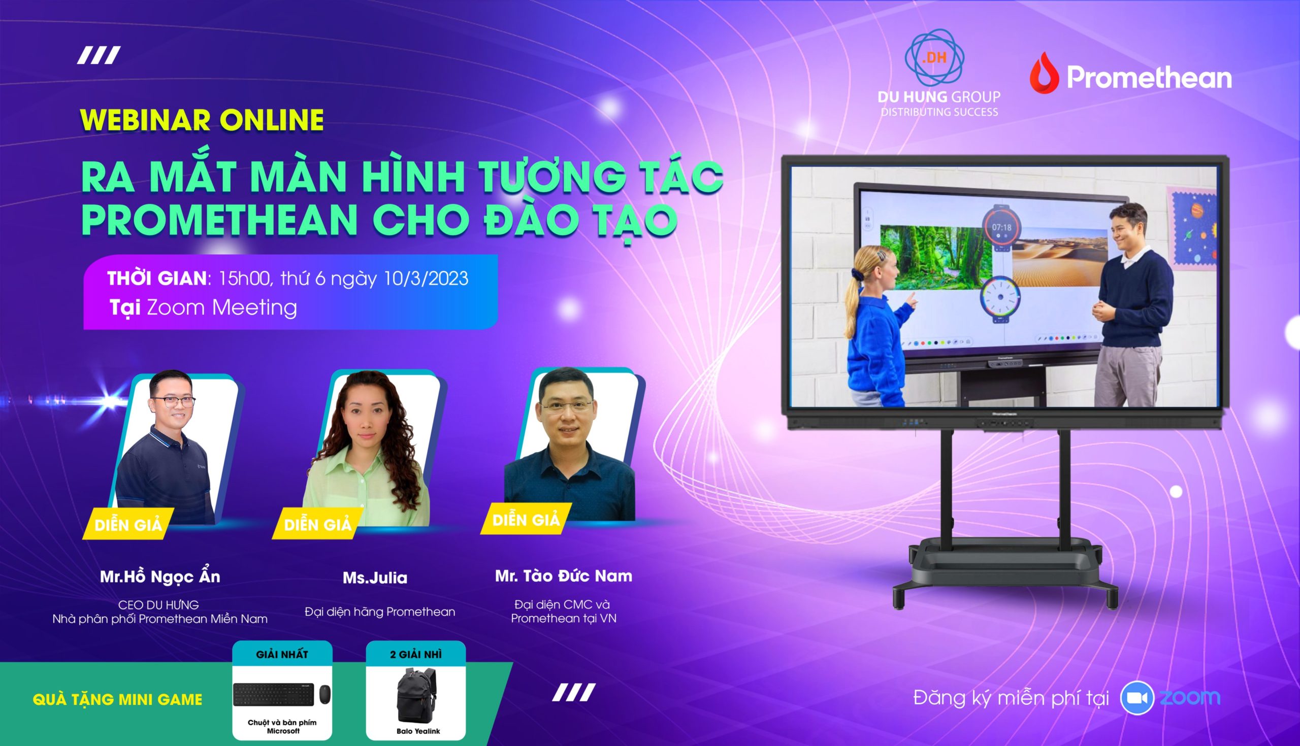 WEBINAR RA MẮT MÀN HÌNH TƯƠNG TÁC PROMETHEAN CHO ĐÀO TẠO - THAM GIA NGAY, NHẬN QUÀ LIỀN TAY
