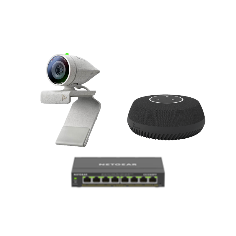 Bộ thiết bị hội nghị SmallP2 (Poly Studio P5 + Shure Stem Table+ Switch POE)