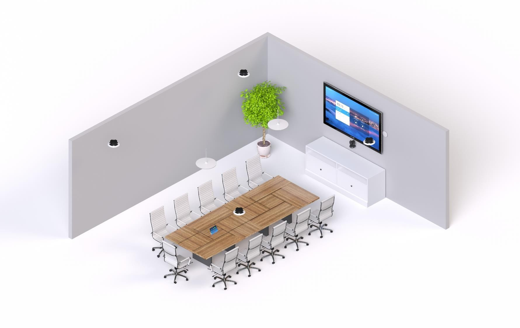 Bộ thiết bị hội nghị HuddleL2 (Logitech PTZ Pro2, Shure Stem Ceiling, Speaker, Hub và Switch POE)