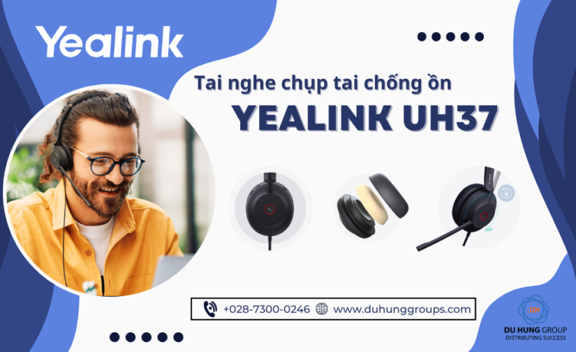 Tai nghe chụp tai chống ồn Yealink UH37 chính hãng, giá tốt