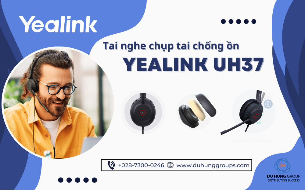 Tai nghe chụp tai chống ồn Yealink UH37 chính hãng, giá tốt