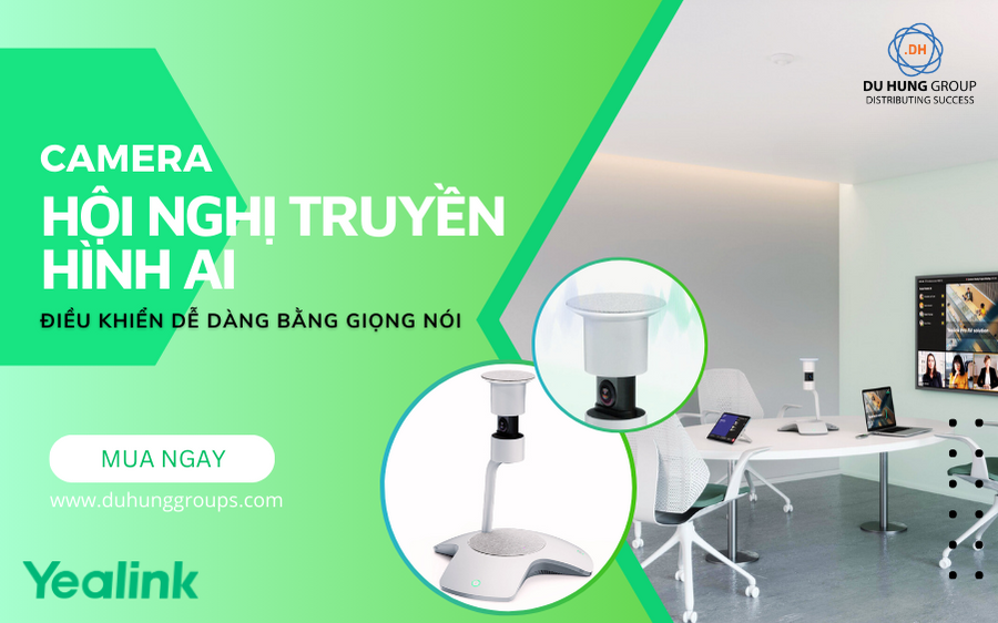 Camera hội nghị truyền hình AI - điều khiển dễ dàng bằng giọng nói
