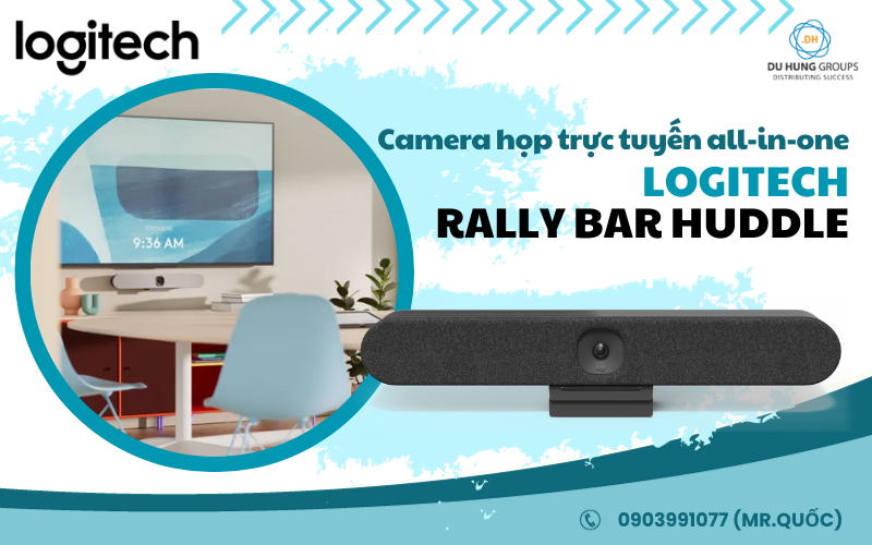 Camera họp trực tuyến All-in-One Logitech Rally Bar Huddle