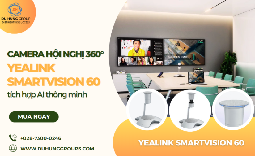 Yealink SmartVision 60 – Camera hội nghị 360°, tích hợp AI thông minh