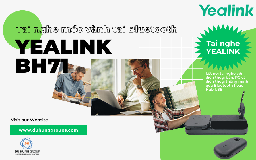 Tai nghe móc vành tai Bluetooth Yealink BH71