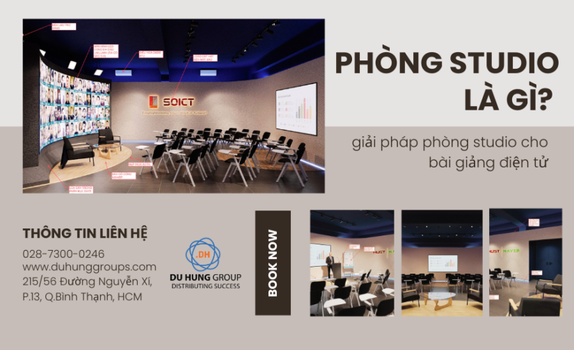 Phòng studio là gì? giải pháp phòng studio cho bài giảng điện tử