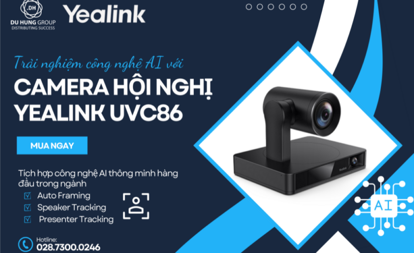 Trải nghiệm công nghệ AI với camera hội nghị Yealink UVC86
