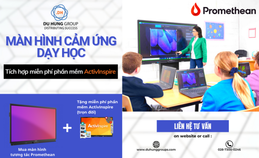 Màn hình cảm ứng dạy học tích hợp miễn phí phần mềm ActivInspire