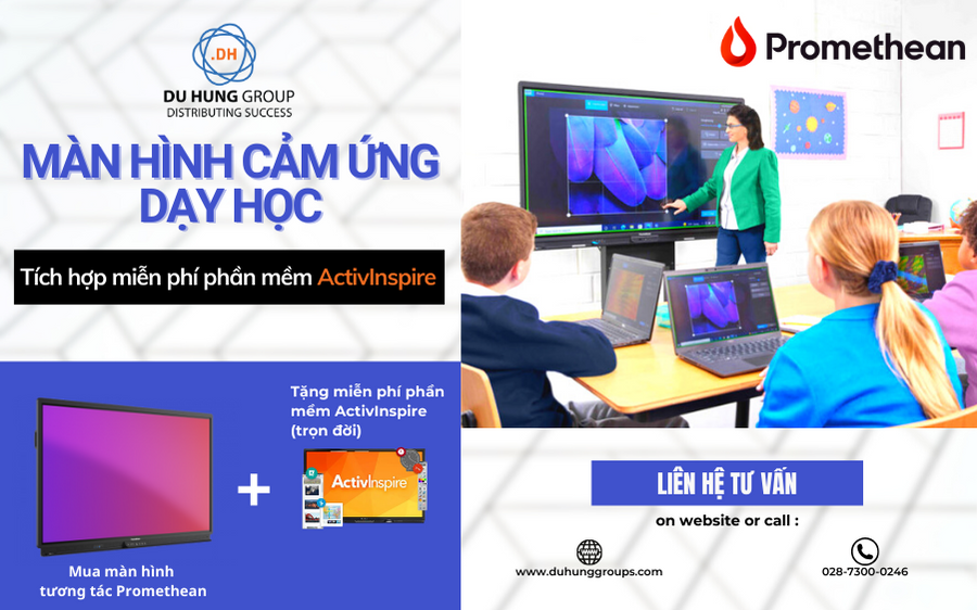 Màn hình cảm ứng dạy học tích hợp miễn phí phần mềm ActivInspire