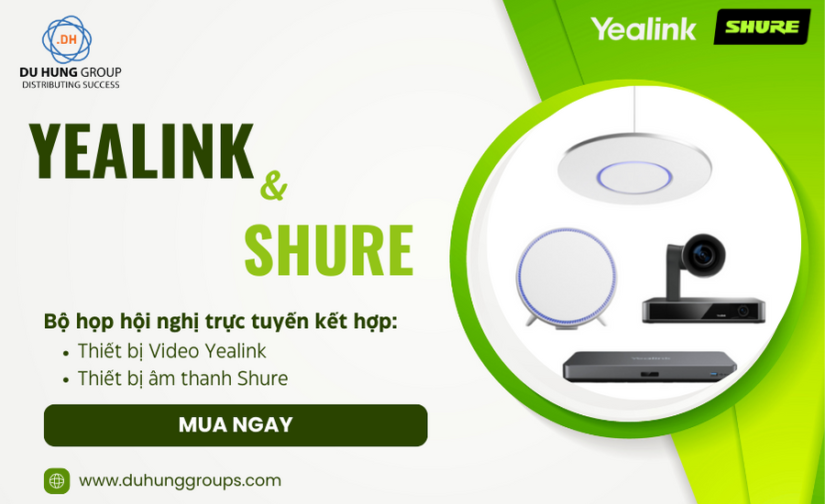 Bộ họp hội nghị trực tuyến kết hợp thiết bị Yealink và Shure