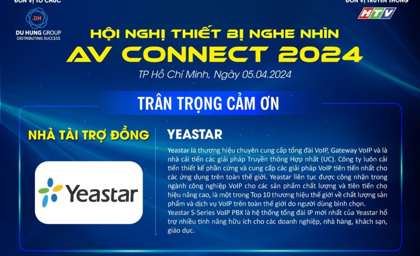 YEASTAR nhà tài trợ đồng cho sự kiện AV CONNECT 2024