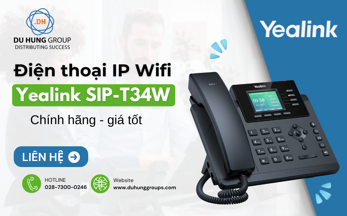 Điện thoại IP Wifi Yealink SIP-T34W chính hãng, giá tốt