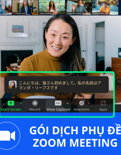 Gói Dịch Phụ đề trên Zoom Meeting