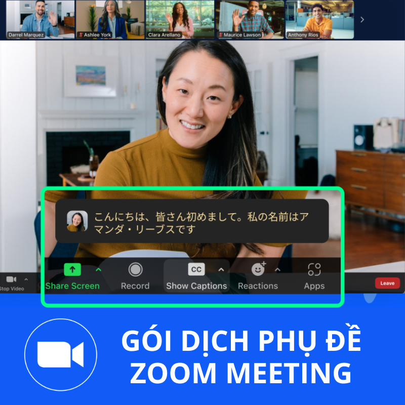 Gói Dịch Phụ đề trên Zoom Meeting