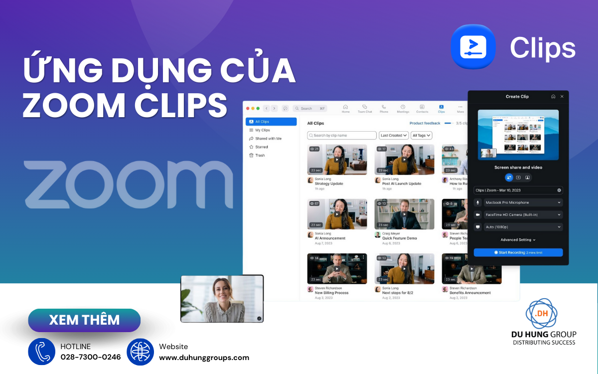 Ứng dụng của Zoom Clips