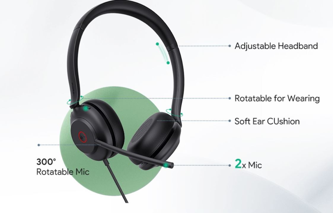 Tai nghe USB Yealink UH35 mới với micro kép thiết kế siêu nhẹ