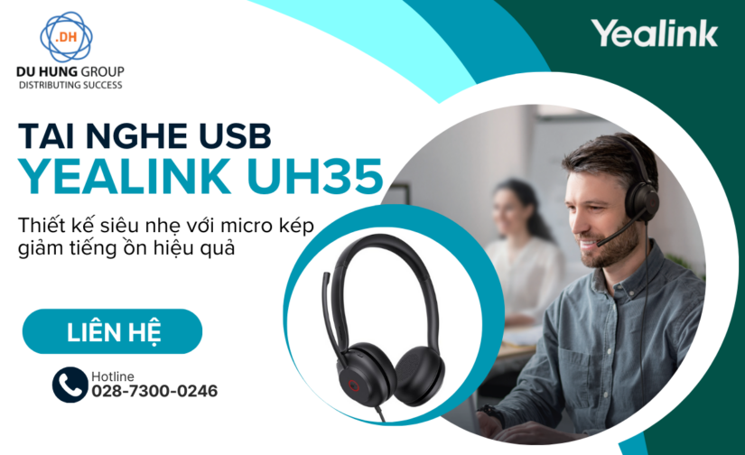 Tai nghe USB Yealink UH35 mới với micro kép thiết kế siêu nhẹ