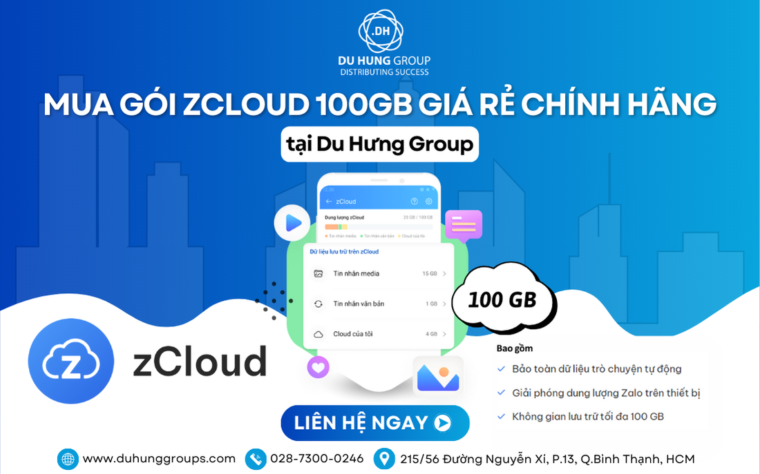 Mua gói zCloud 100GB giá rẻ chính hãng