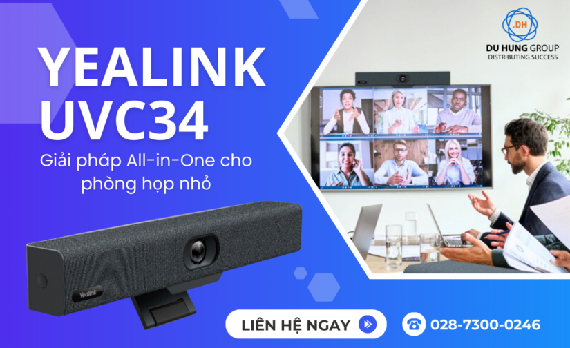Thiết bị hội nghị Yealink UVC34: Giải pháp All-in-One cho phòng họp nhỏ