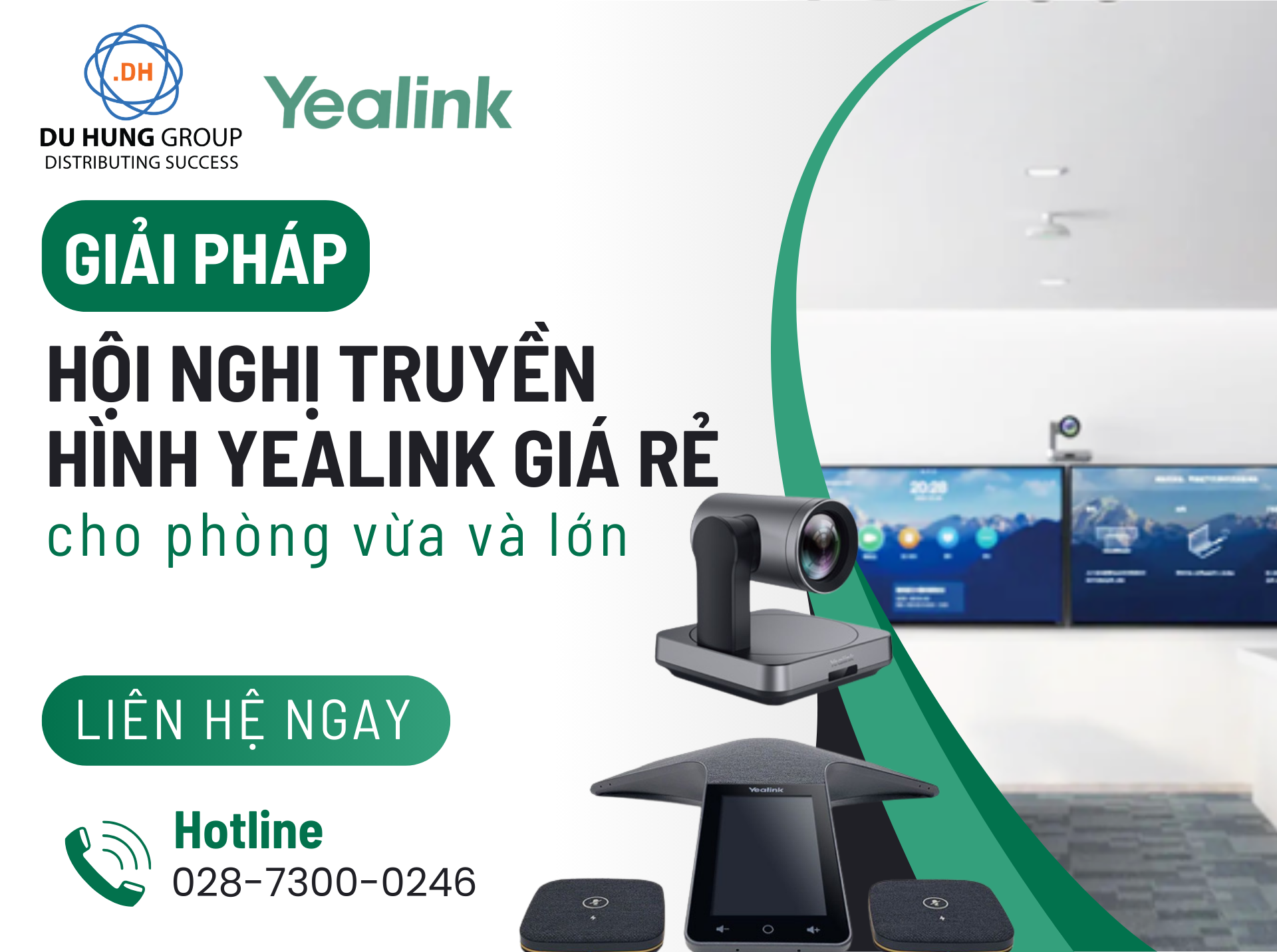 Giải pháp hội nghị truyền hình Yealink giá rẻ cho phòng vừa và lớn