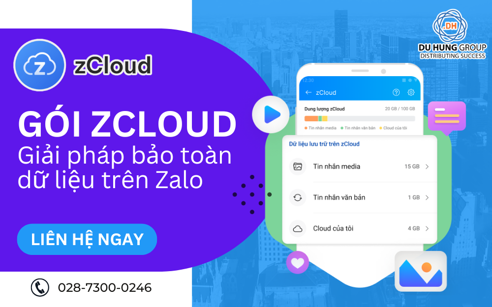Gói zCloud - Giải pháp bảo toàn dữ liệu trên Zalo