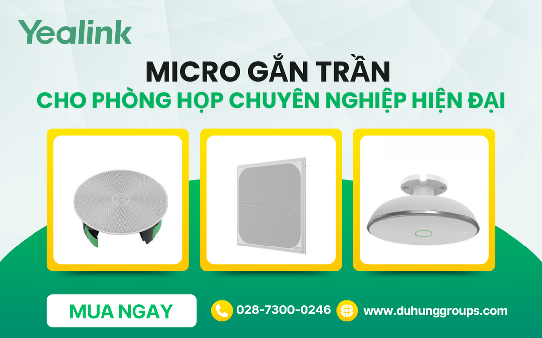 Micro gắn trần cho phòng họp chuyên nghiệp hiện đại