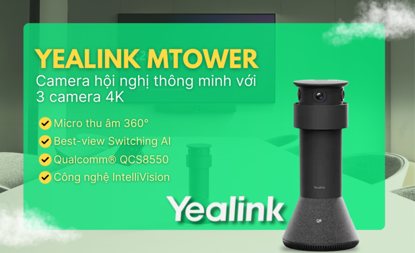 Yealink MTower – Camera hội nghị thông minh với 3 camera 4K