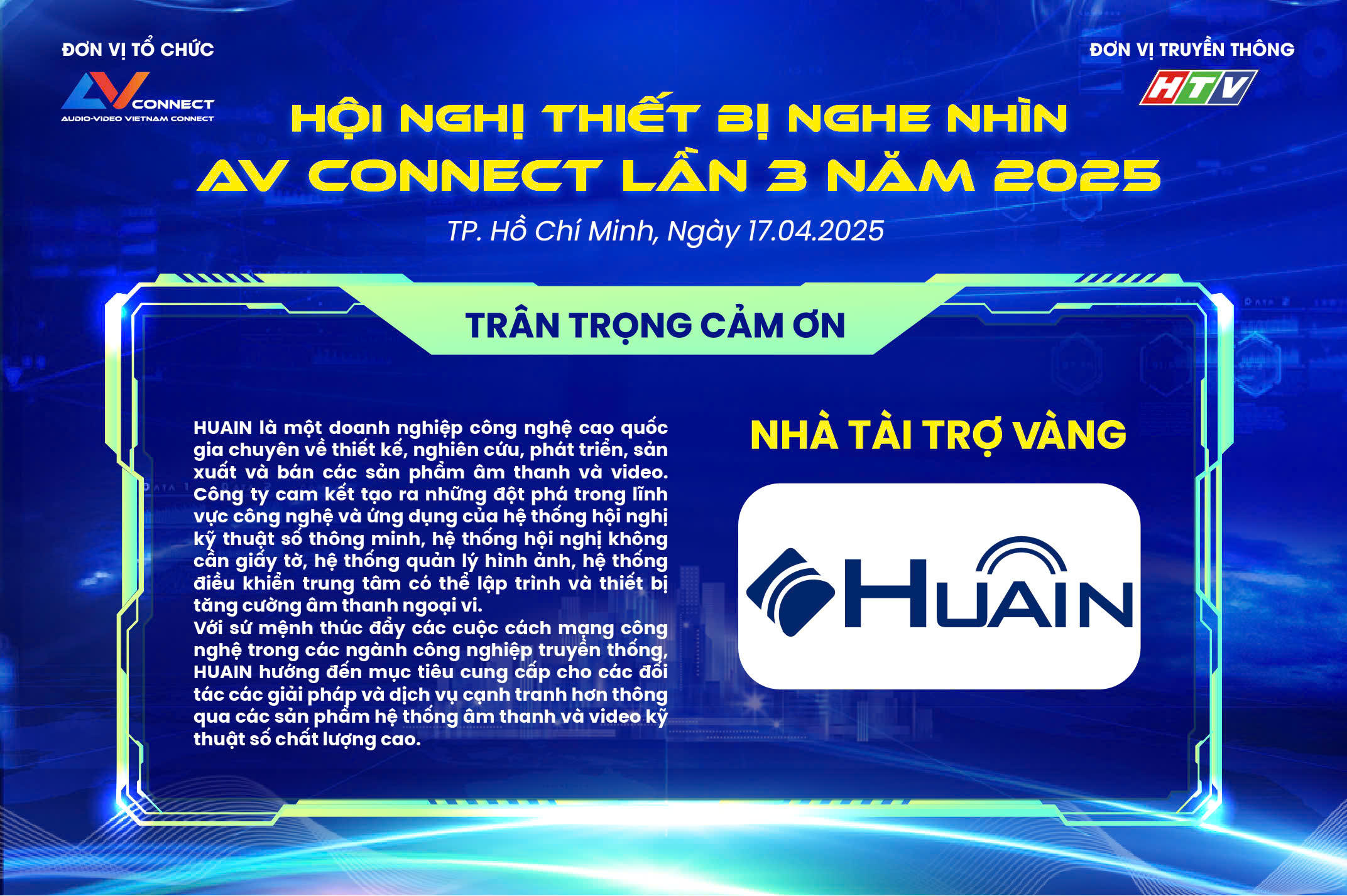  HUAIN – NHÀ TÀI TRỢ VÀNG SỰ KIỆN AV CONNECT LẦN 3 NĂM 2025