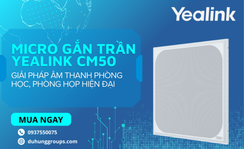 Micro gắn trần Yealink CM50 – giải pháp âm thanh phòng học, phòng họp hiện đại