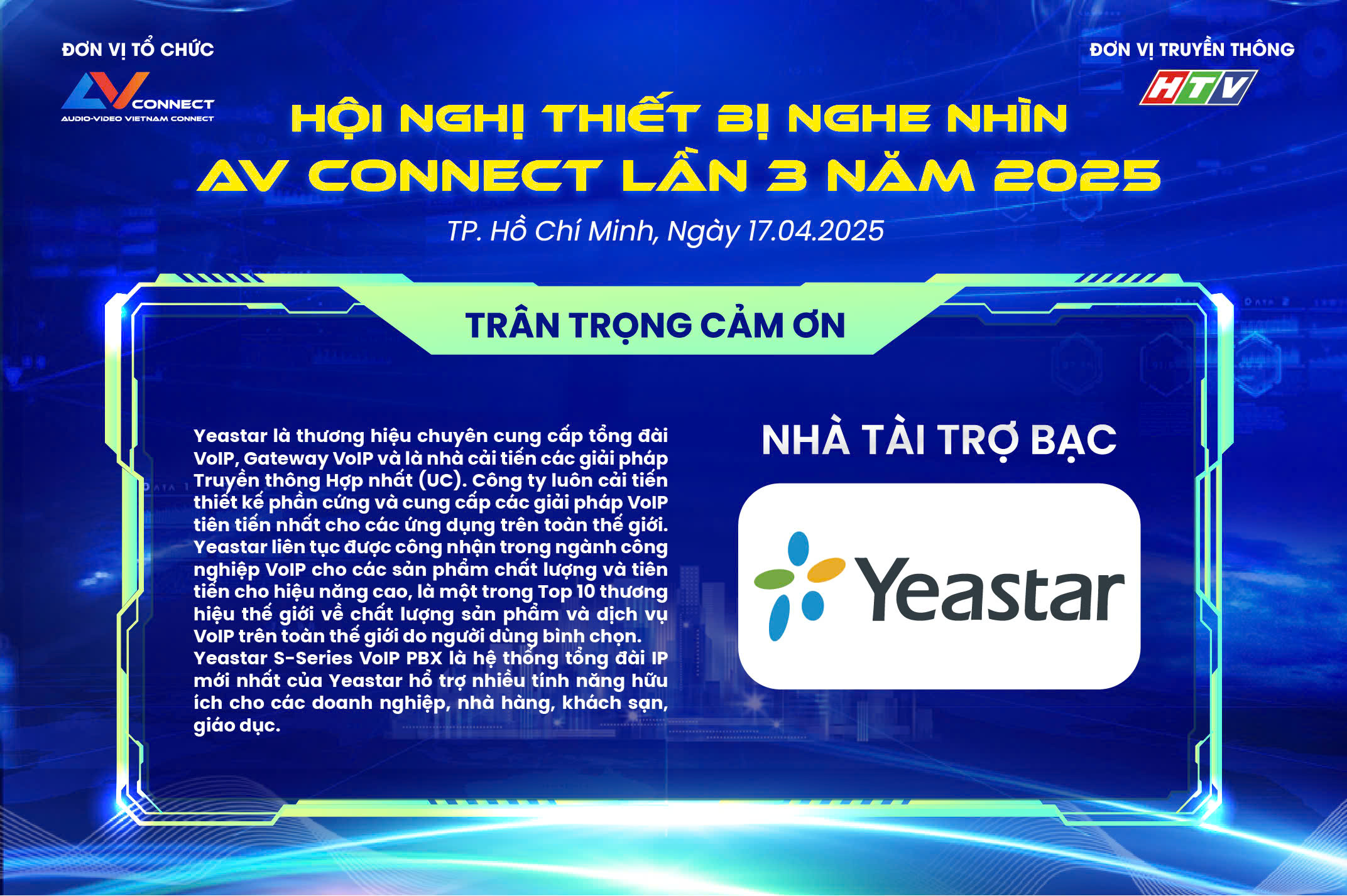 YEASTAR – NHÀ TÀI TRỢ BẠC SỰ KIỆN AV CONNECT LẦN 3 NĂM 2025