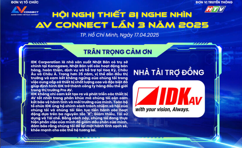 IDK – NHÀ TÀI TRỢ ĐỒNG SỰ KIỆN AV CONNECT LẦN 3 NĂM 2025