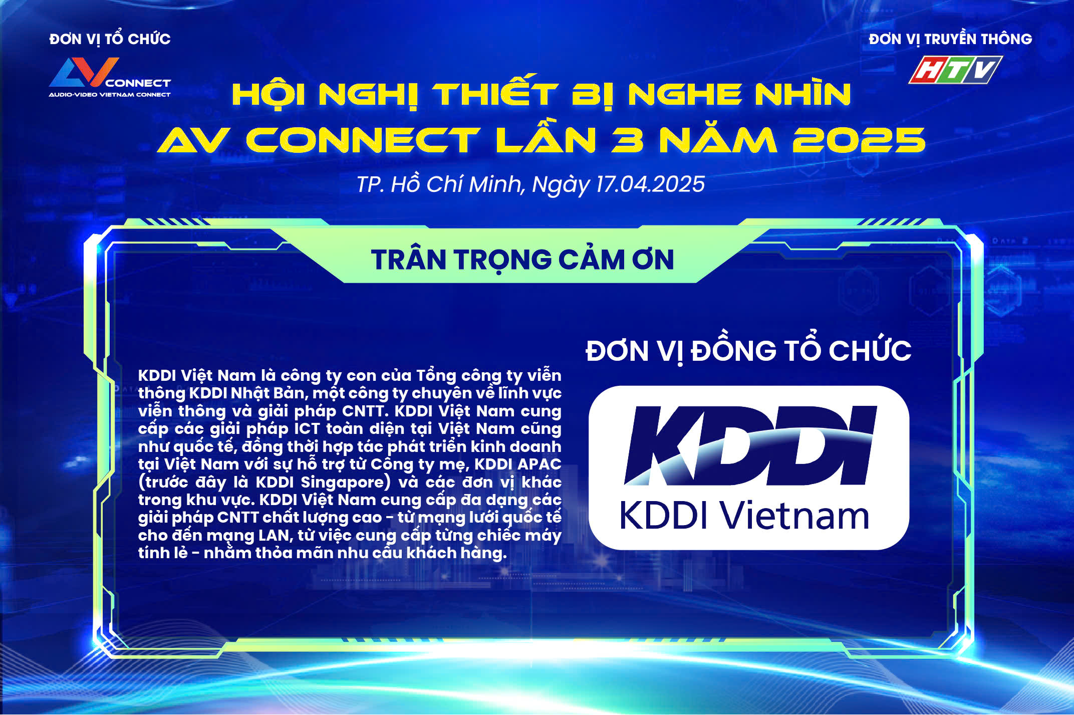 KDDI – ĐƠN VỊ ĐỒNG TỔ CHỨC SỰ KIỆN AV CONNECT LẦN 3 NĂM 2025