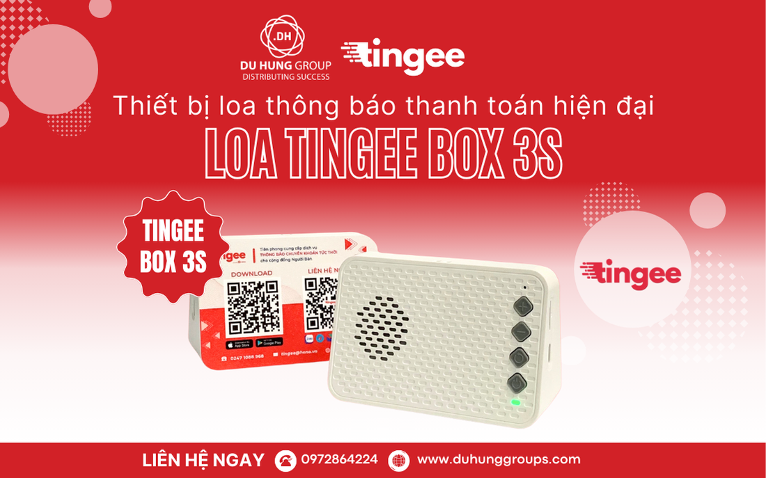 Loa Tingee Box 3S - Thiết bị loa thông báo thanh toán hiện đại