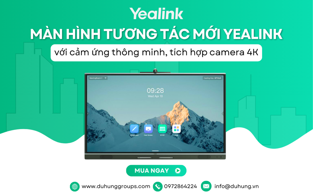 Màn hình tương tác mới Yealink với cảm ứng thông minh, tích hợp camera 4K
