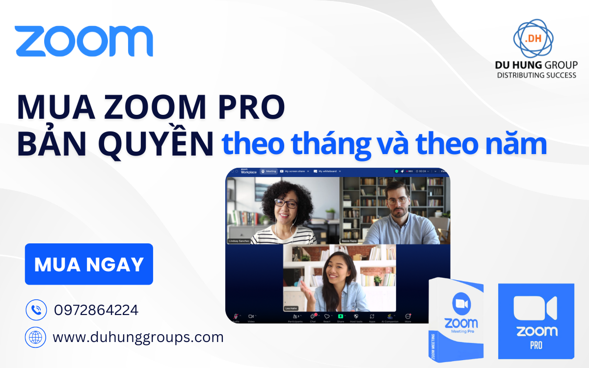 Mua Zoom Pro bản quyền theo tháng và theo năm