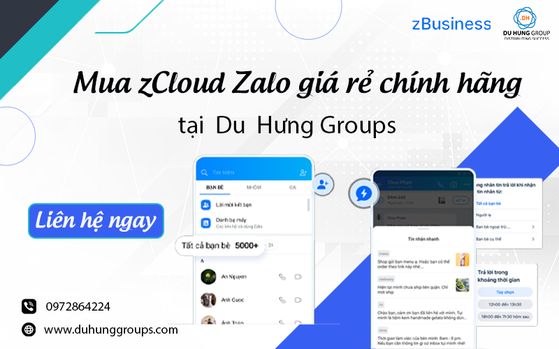Mua zcloud zalo giá rẻ chính hãng tại Du Hưng Groups