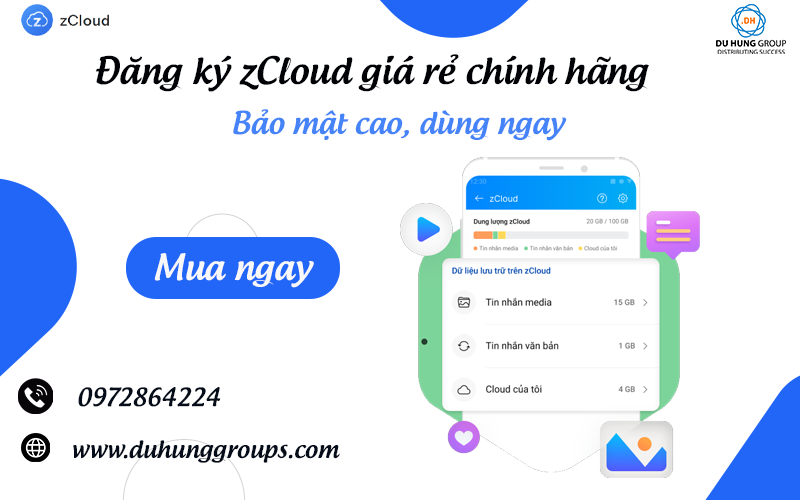 Đăng ký zCloud giá rẻ chính hãng – Bảo mật cao, dùng ngay
