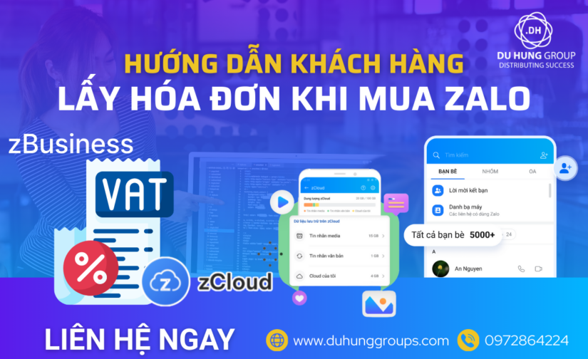 Hướng dẫn khách hàng lấy hóa đơn khi mua Zalo