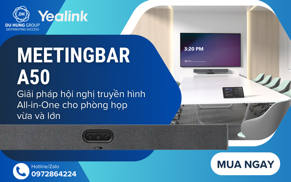 MeetingBar A50 – Giải pháp hội nghị truyền hình All-in-One cho phòng họp vừa và lớn