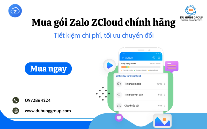 Mua gói Zalo ZCloud chính hãng – Tiết kiệm chi phí, tối ưu chuyển đổi