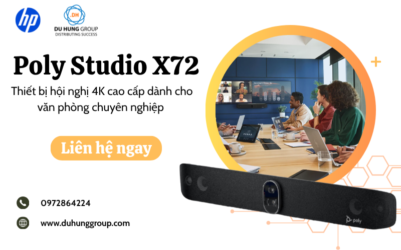 Poly Studio X72 – Thiết bị hội nghị 4K cao cấp dành cho văn phòng chuyên nghiệp