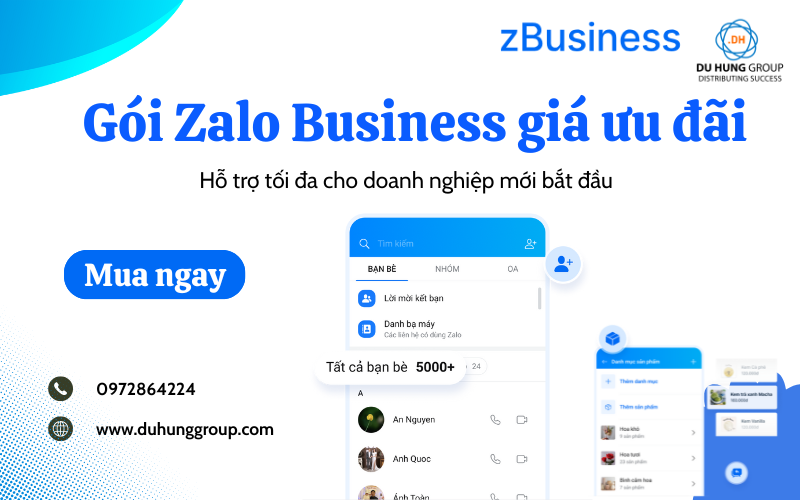 Gói Zalo Business giá ưu đãi – Hỗ trợ tối đa cho doanh nghiệp mới bắt đầu