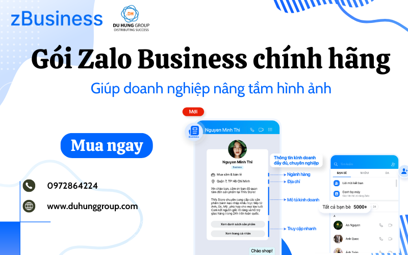 Gói Zalo Business chính hãng giúp doanh nghiệp nâng tầm hình ảnh
