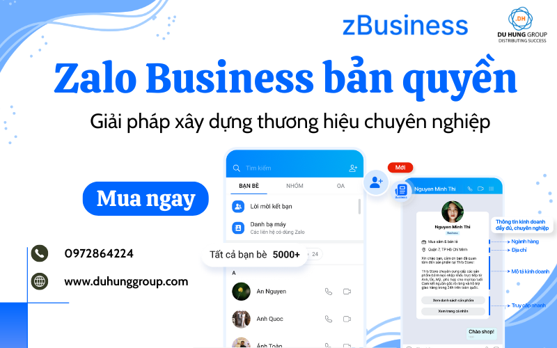 Mua Zalo Business bản quyền – Giải pháp xây dựng thương hiệu